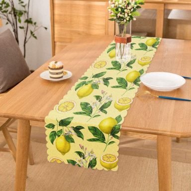 Özel Tasarım Limon Desenli Dekoratif Runner