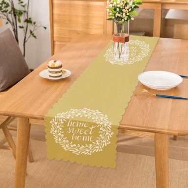 Home Sweet Home Desenli Dijital Baskılı Dekoratif Runner
