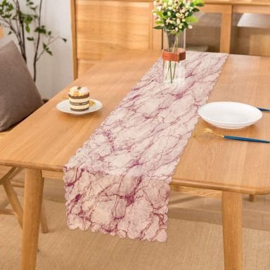 Modern Mermer Görünümlü Dijital Baskılı Runner