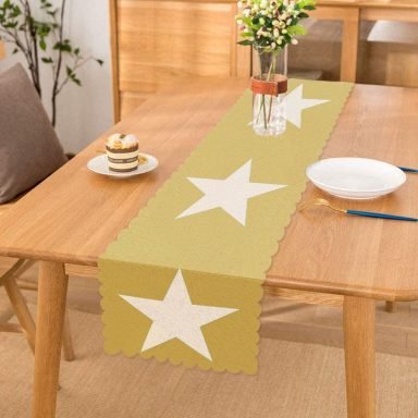 Modern Yıldız Desen Dijital Baskılı Dekoratif Runner
