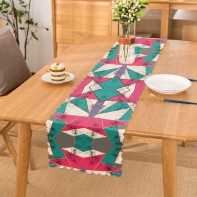 Geometrik Şekilli Mermer Baskılı Modern Özel Tasarım Runner