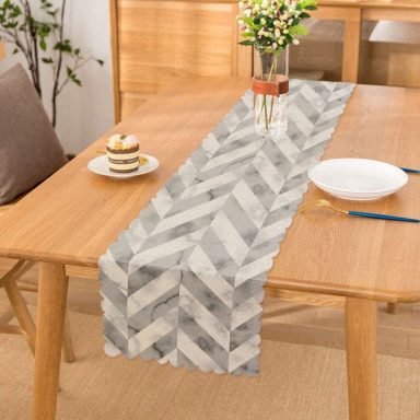 Geometrik Desenli Mermer Zeminli Modern Özel Tasarım Runner