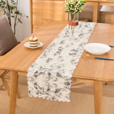 Açık Mermer Zeminli Dijital Baskılı Özel Tasarım Runner