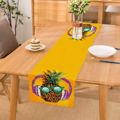 Summer Ananas Tasarımlı Dekoratif Özel Tasarım Runner