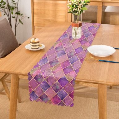Geometrik Açık Pudra Renkli Modern Runner
