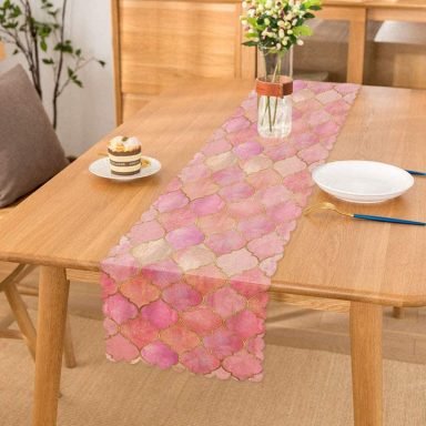 Pudra Zeminli Ogea Desenli Özel Tasarım Modern Özel Tasarım Runner