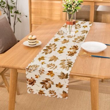 3D Altın Renkli Yapraklar Özel Tasarım Modern Özel Tasarım Runner