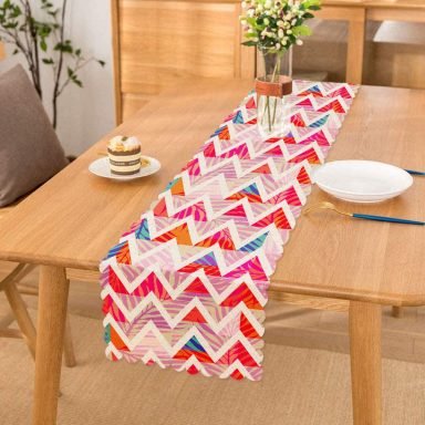 Geometrik Desenli Renkli Zeminli Modern Özel Tasarım Runner