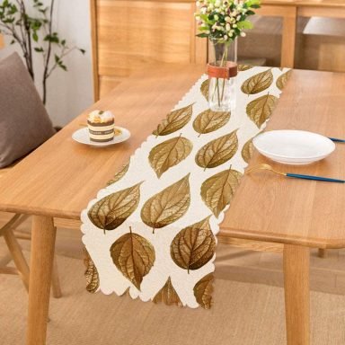 3D Altın Yapraklar Özel Tasarımlı Modern Özel Tasarım Runner
