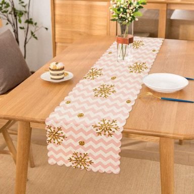 Zigzag Pudra Zeminli Altın Detaylı Modern Özel Tasarım Runner