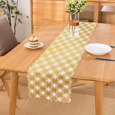 Geometrik Sanat Altın Detaylı Özel Tasarım Modern Özel Tasarım Runner