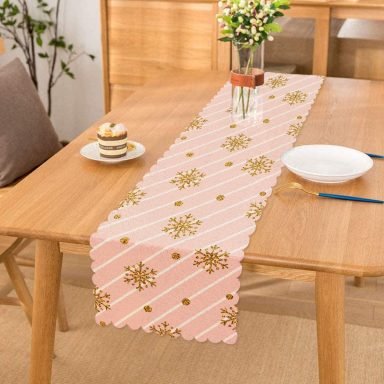 Pembe Zeminde Kartanesi Detaylı Özel Tasarım Runner