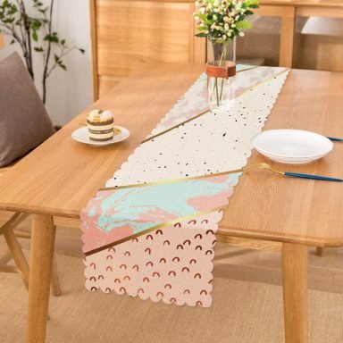 Geometrik Şekiili Mermer Desenleri Modern Özel Tasarım Runner
