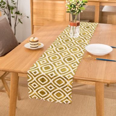 Geometrik Şekilli Altın Detaylı Modern Özel Tasarım Runner