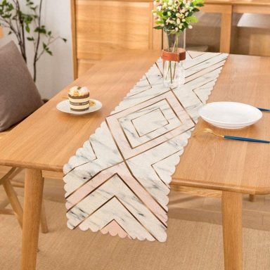 Mermer Zeminli Geometrik Detaylı Modern Runner