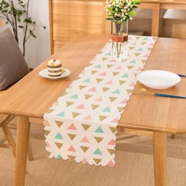 Üçgen Geometrik Şekiller Özel Tasarımlı Dekoratif Runner