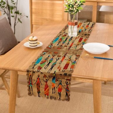 RealHomes Afrika Etnik Desenli Dijital Baskılı Modern Özel Tasarım Runner