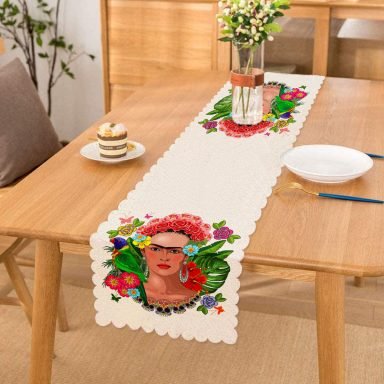 Özel Tasarım Frida Kahlo Tasarımlı Dekoratif Runner