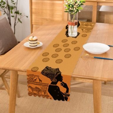 African Etnik Tasarım Dijital Baskılı Dekoratif Özel Tasarım Runner