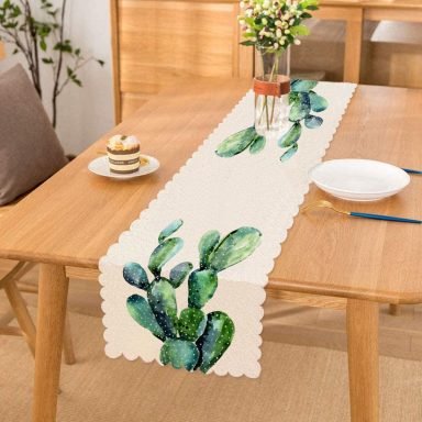 Suluboya Kaktüs Çizimli Modern Tasarım 3D Runner