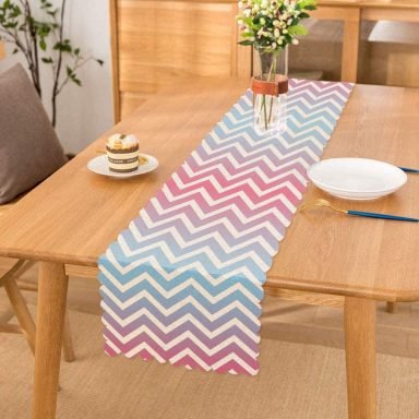 Renkli Zigzag Tasarımlı 3D Dijital Baskılı Özel Tasarım Runner