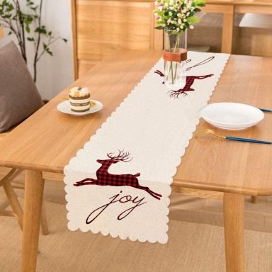 Joy Ekosa Geyik Desenli Dekoratif Runner