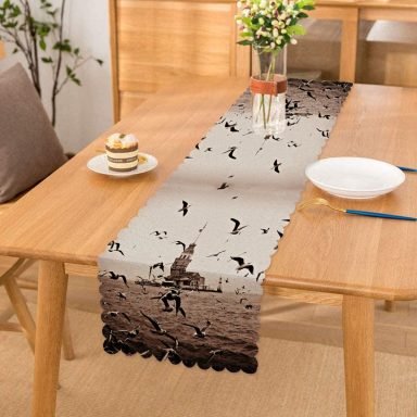 Kız Kulesi Dijital Baskılı Dekoratif Runner