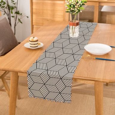 RealHomes 3D Cube Desenli Dijital Baskılı Modern Özel Tasarım Runner