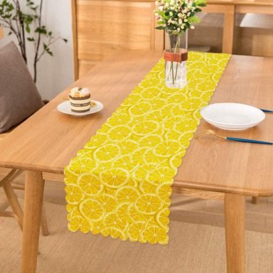 Limon Konseptli Özel Tasarım 3D Dekoratif Özel Tasarım Runner