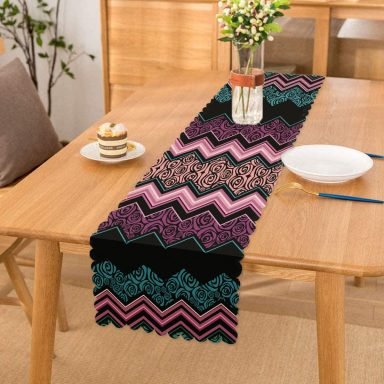 Realhomes Renkli Zigzag Dijital Baskılı Modern Runner