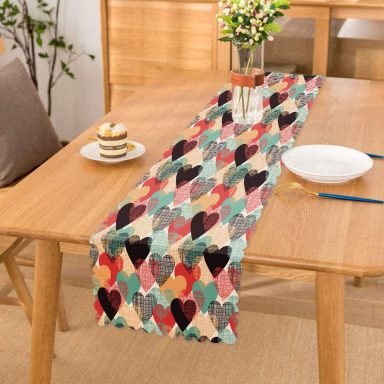 Realhomes Renkli Kalpler Dijital Baskılı Runner