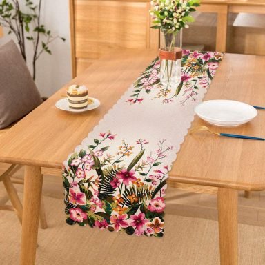 Realhomes Bahar Çiçekleri Dijital Baskılı Modern Runner