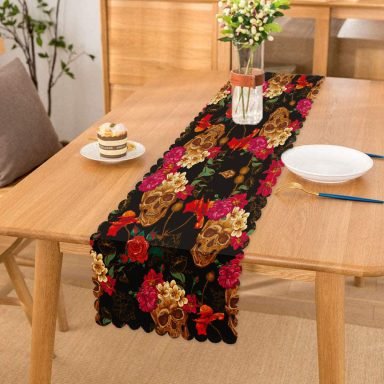 Realhomes Kuru Kafa ve Çiçekler Dijtal baskılı Modern Runner