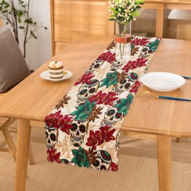 Realhomes Kuru Kafa Motifli Dijtal Baskılı Modern Runner