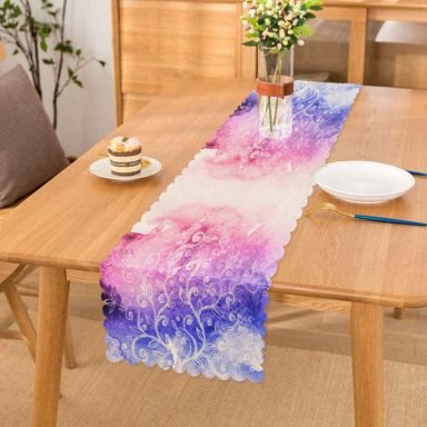 Realhomes Suluboya Desenli Dijital Baskılı Modern Runner