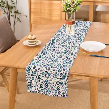 Realhomes Nazar Boncuğu Motifli Dijital Baskılı Modern Runner