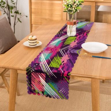 Realhomes Suluboya Desenli Dijital Baskılı Modern Runner