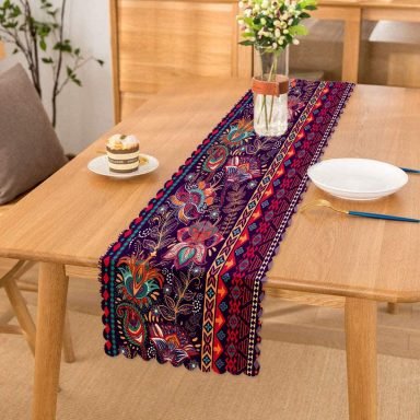 Realhomes Etnik Motifli Dijital Baskılı Modern Runner