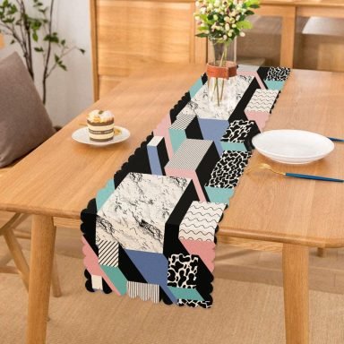 Realhomes Mermer Desenli Dijital Baskılı Modern Runner