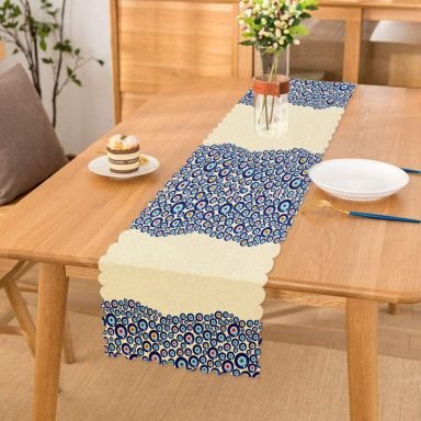 Realhomes Nazar Boncuğu Motifli Dijital Baskılı Modern Runner