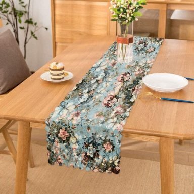 Realhomes Çiçek motifli Özel Tasarım Dijital Baskılı Modern Runner