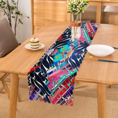 Realhomes Suluboya Desenli Dijital Baskılı Modern Runner