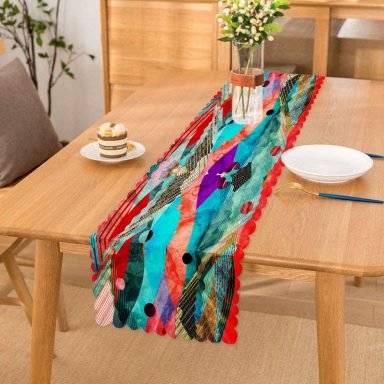 Realhomes Balık Motifli  Dijital Baskılı Modern Runner