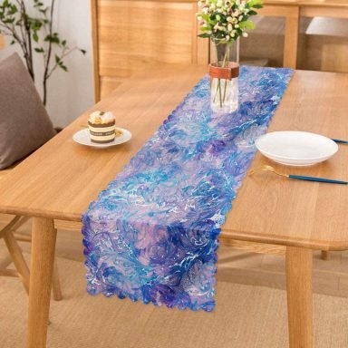Realhomes Ebru Motifli Dijital Baskılı Modern Runner