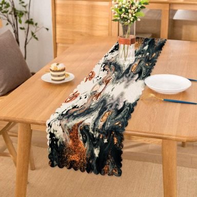 Realhomes Suluboya Desenli Dijital Baskılı Modern Runner