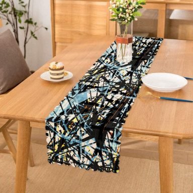 Realhomes Renkli Mozaik Desenli  Özel Tasarım Dijital Baskılı Modern Runner