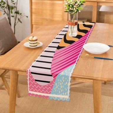 Geometrik Modern Sanat Tasarımlı Runner