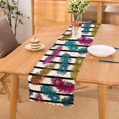 Modern Sanat Tasarımlı Dijital Baskılı Runner