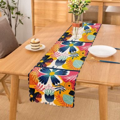 Modern Sanat Tasarımlı Dijital Baskılı Runner