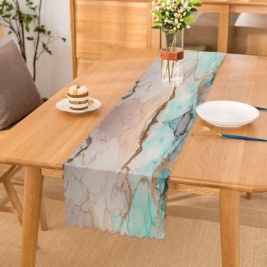 Modern Mermer Temalı Özel Tasarım Dijital Baskılı Runner